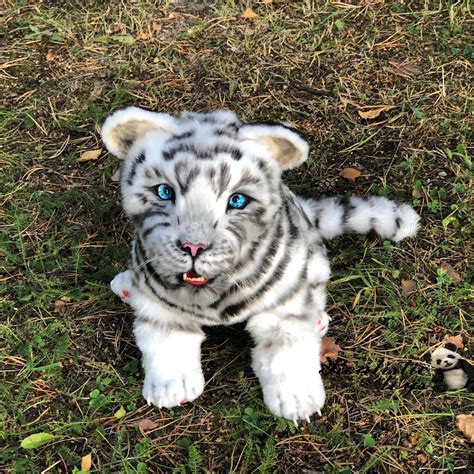 tiger stuffed animal plush|realistic white tiger stuffed animal.